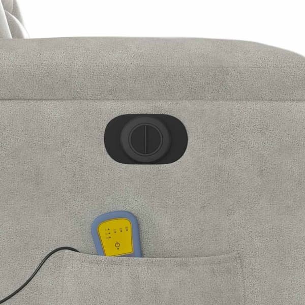Elektrisk massagefåtölj ljusgrå mikrofibertyg