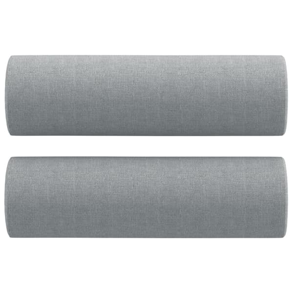 2-sits soffa med prydnadskuddar ljusgrå 120 cm tyg