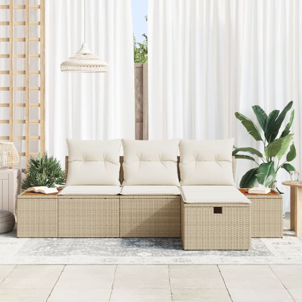 Trädgårdsoffset 4 st Beige konstrotting