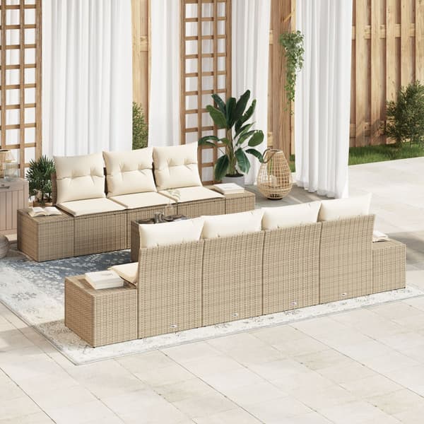 Trädgårdsoffset 8 st Beige konstrotting