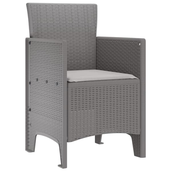 Trädgård Stol 4 pcs Ljusgrå 53 x 49 x 85 cm Polypropylen