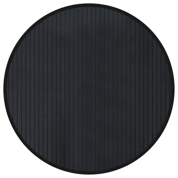 Matta rund svart 60 cm bambu