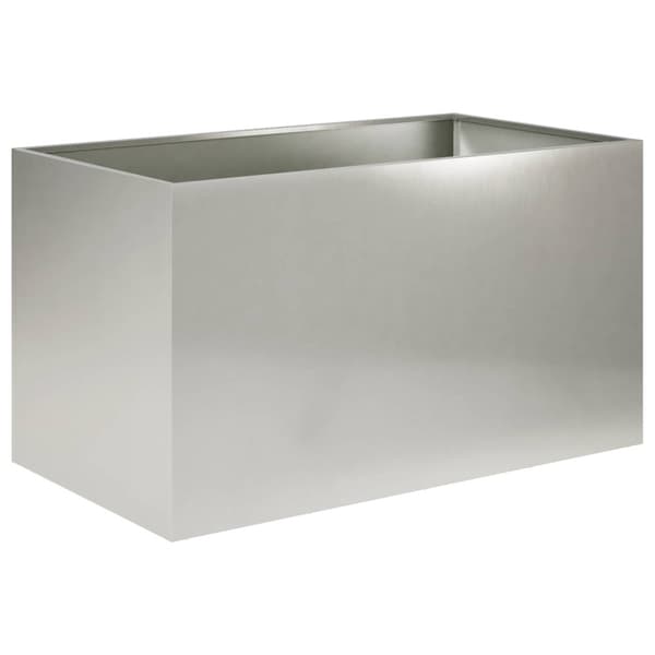 Trädgårdsplanterare 2 st Silver 80 x 50 x 50 cm Rostfritt stål