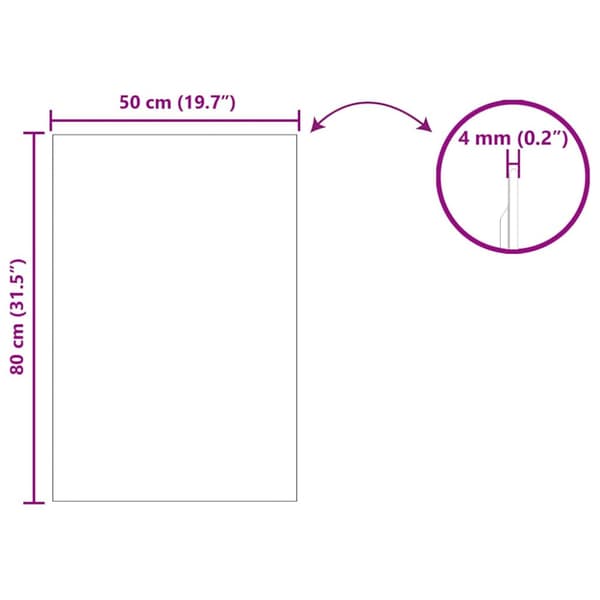 Väggspegel Rektangulär 50 x 80 cm härdat glas