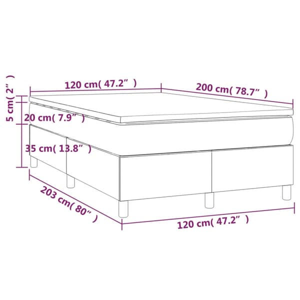 Ramsäng med madrass vit 120x200 cm konstläder