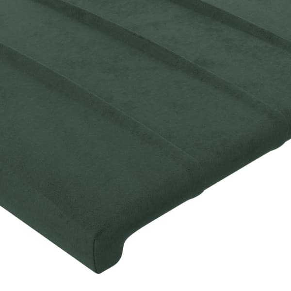 Sänggavel LED mörkgrön 90x5x118/128 cm sammet