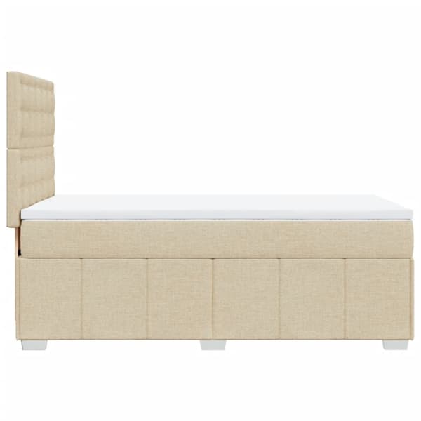 Ramsäng med madrass gräddvit 100x200 cm tyg