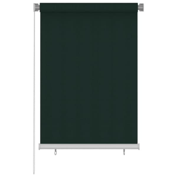 Rullgardin utomhus 100x140 cm mörkgrön HDPE