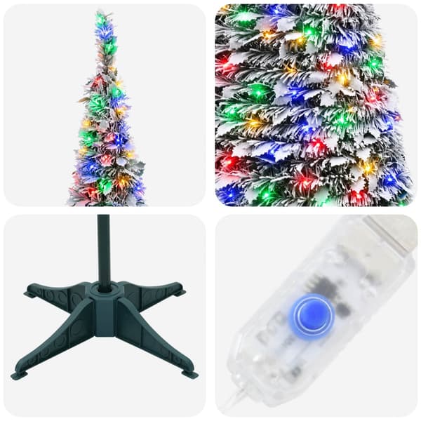 Pop-up-julgran med LED-belysning 180 cm 150 LED-lampor PVC