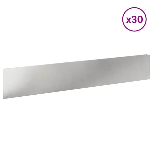 Kant för gräsmatta 30 pcs 100 x 18 cm Stål Silver