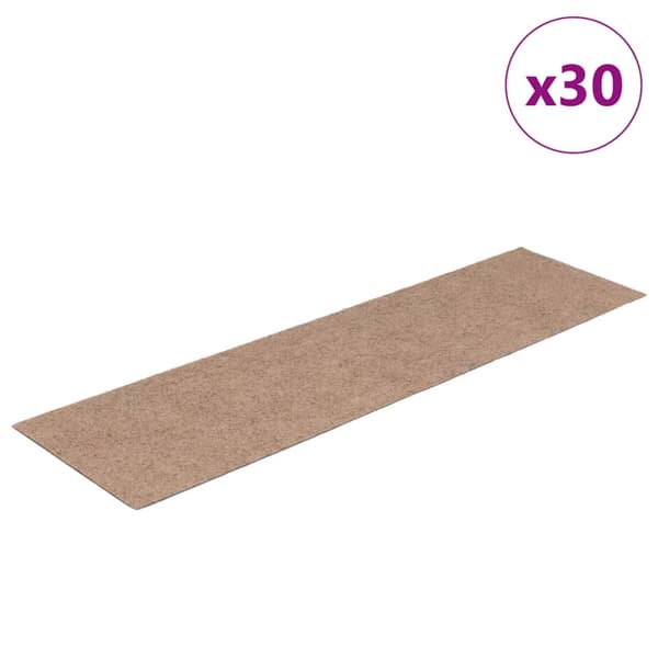 Trappmattor självhäftande 30 st 76x20 cm ljusbruna rektangulära