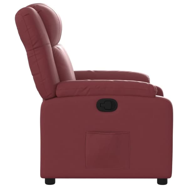 Reclinerfåtölj vinröd konstläder