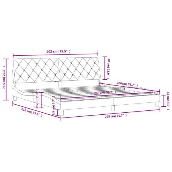 Bed Frame without Mattress Light Grey 200x200 cm Velvet