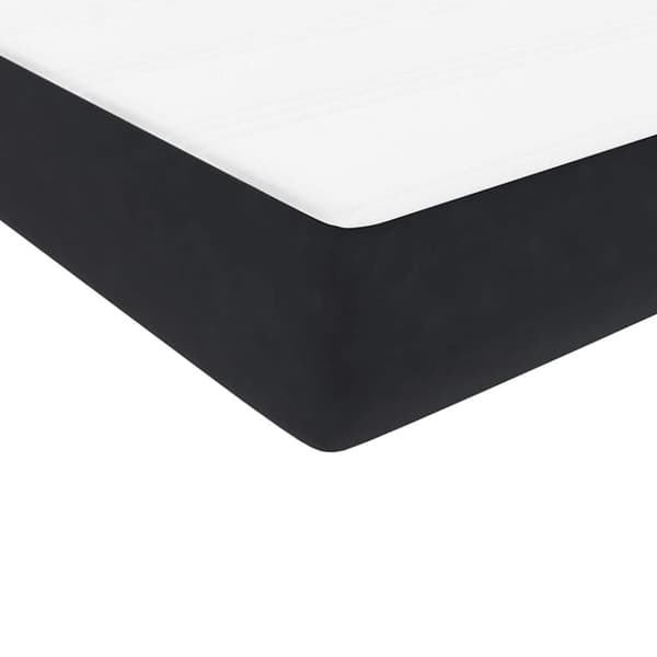 Ramsäng med madrass svart 90x210 cm sammet