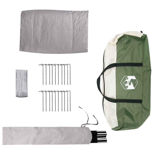 Tipi Tält med tak Grön 6 personer Polyester och Stål