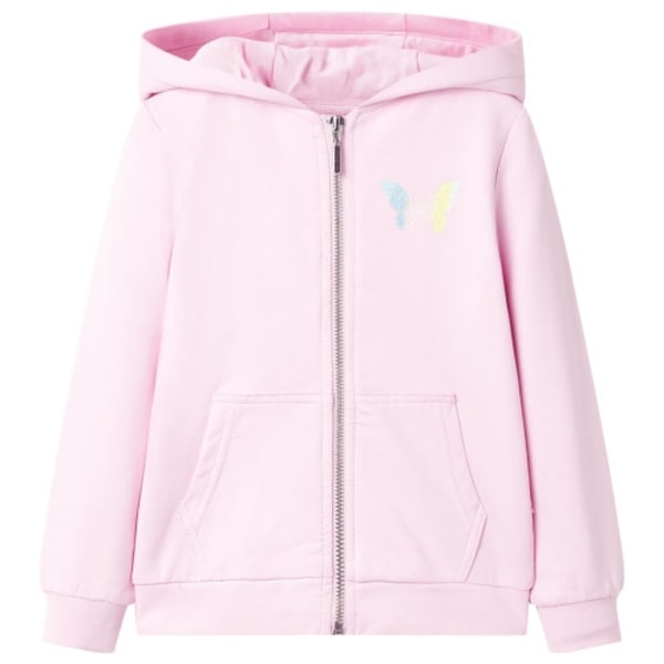 Barnhoodie ljusrosa 128