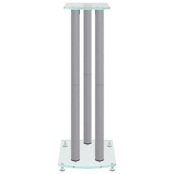 vidaL Högtalarstativ 2 st härdat glas 3 pelare silver
