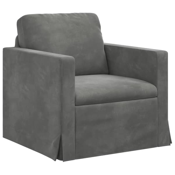 Soffa Mörkgrå 78 x 78 x 80 cm Sammet
