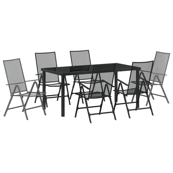 Trädgårdsmöbelset 7 pcs Antracit Pulverlackerat stål