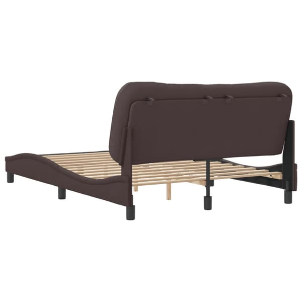 Bed Frame without Mattress "Hvar" Dark Brown 140x190 cm Fabric