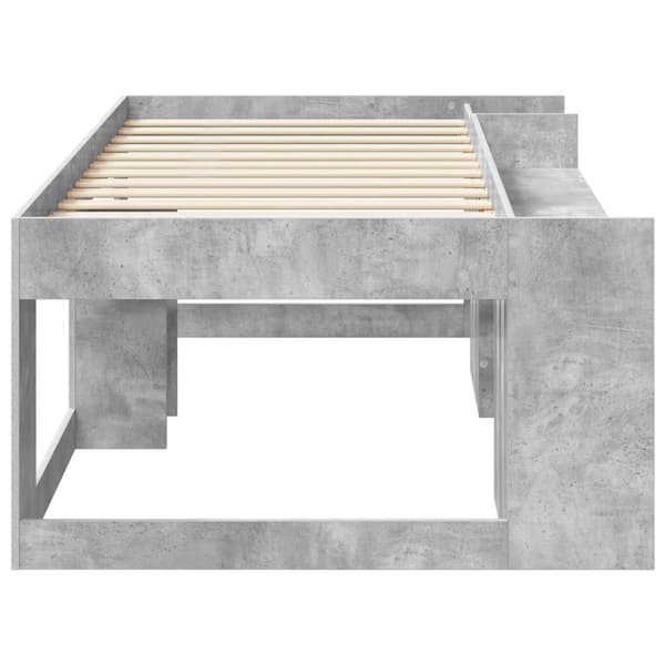 Barnsängsram med förvaring Betonggrå 80 x 200 cm