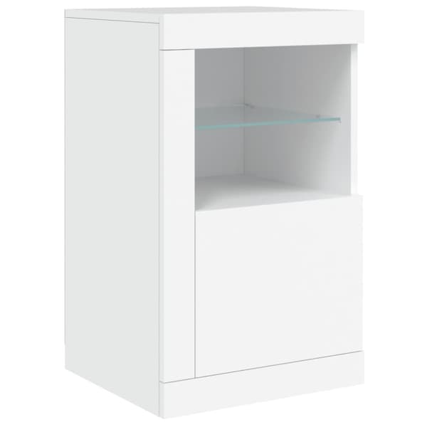 Skänk med LED-belysning vit 163x37x67 cm