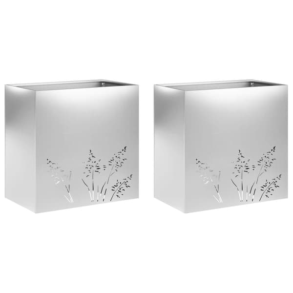 Trädgårdsplanterare 2 st Silver 50 x 30 x 49 cm