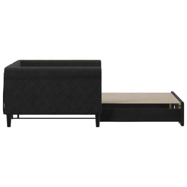 Dagbädd utdragbar svart 100x200 cm sammet