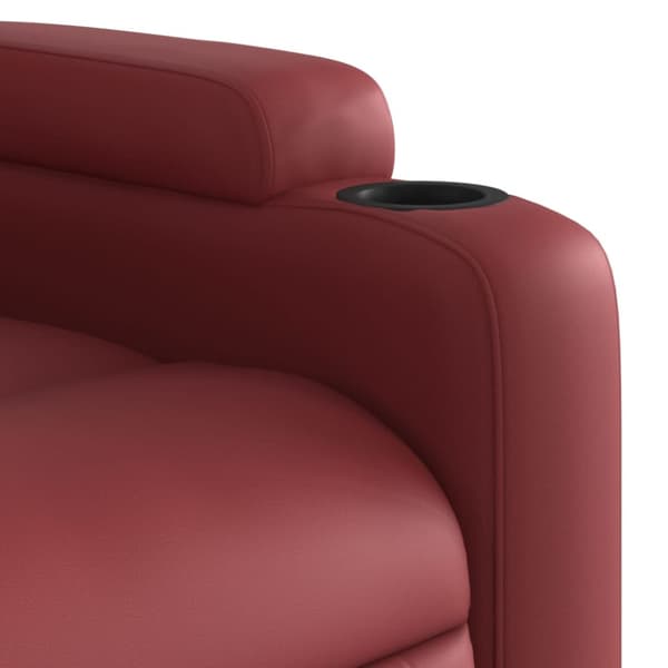 Reclinerfåtölj vinröd konstläder