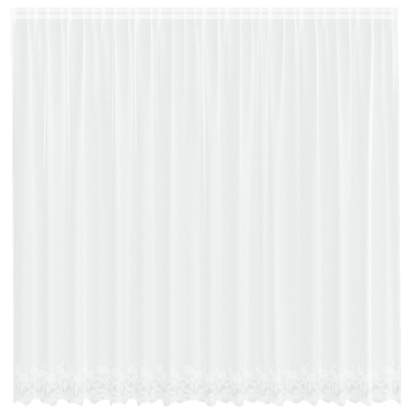 Spetsgardin med gardiner Blommor Vit 220 x 400 cm Polyester