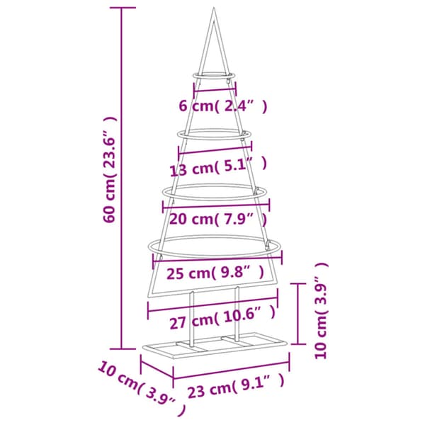 Julgran i metall svart 60 cm
