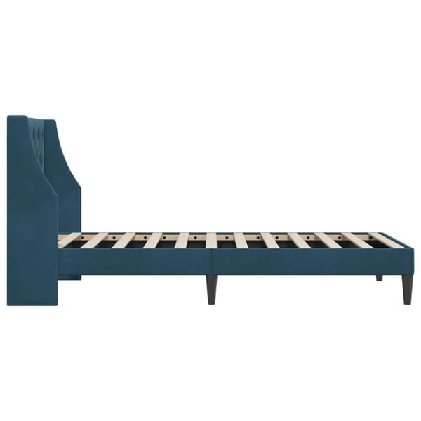 Sängram med huvudgavel Blå 80 x 200 cm Sammet