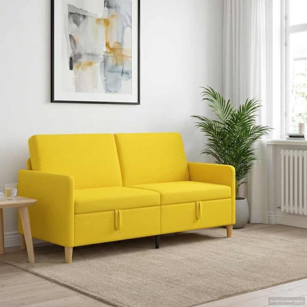 Soffa med förvaring Ljusgul 172 x 78 x 87 cm Polyester