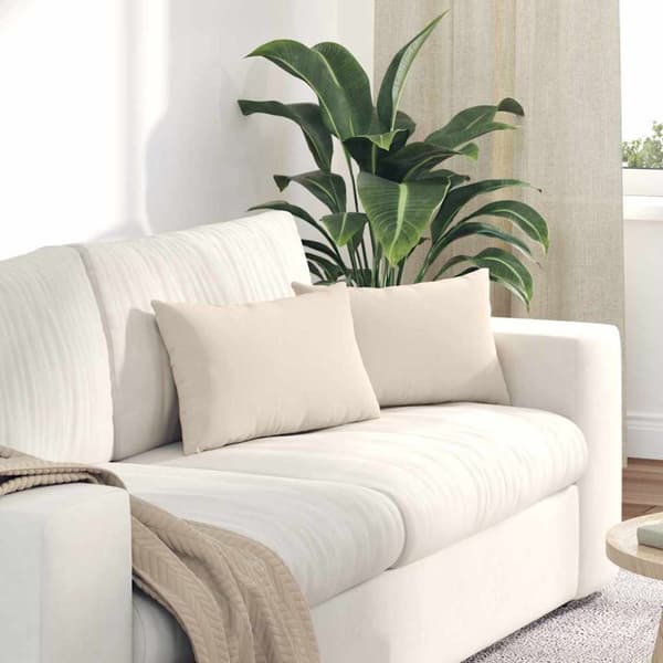 Sofakuddar 2 pcs Beige 50 x 30 cm tyg