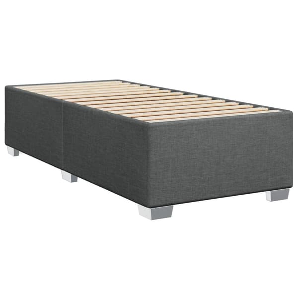 Boxspring säng med madrass och LED Mörkgrå 100 x 200 cm Tyg