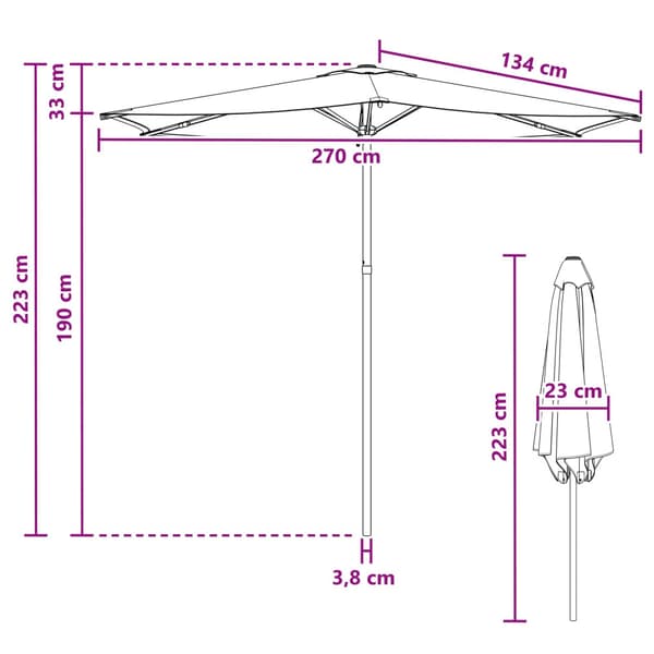 Trädgårdsparasol 270 x 270 cm Polyester Rektangulär Antracit