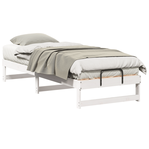 Sängram Vit 80 x 210 cm Massiv furu