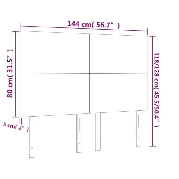 Sänggavel Cappuccino 144x5x118/128 cm konstläder