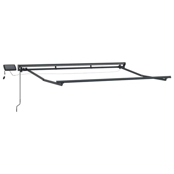Manuell markisram med LED-lampor 3,5 x 2,5 m