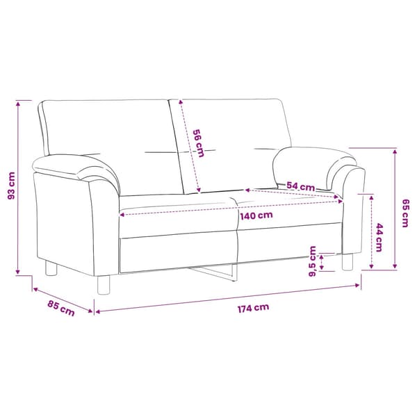 Soffa Ljusgrön 174 x 85 x 93 cm Sammet