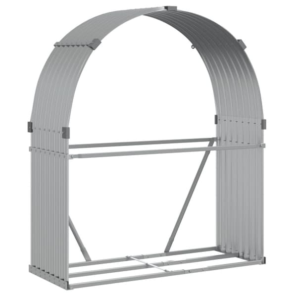 Vedställ silver 120x45x140 cm galvaniserat stål