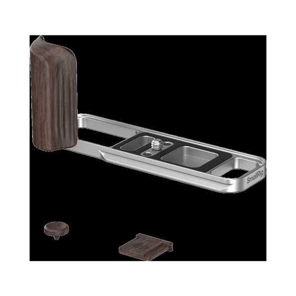 SmallRig 6236 L-Shaped Mount Plate with Wooden Handle for FUJIFILM X-E5 (Ebony, Silver)