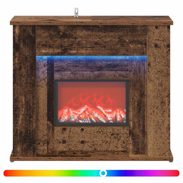 Eldstad med LED-slinga Gammalt trä 63 x 20 x 54,5 cm