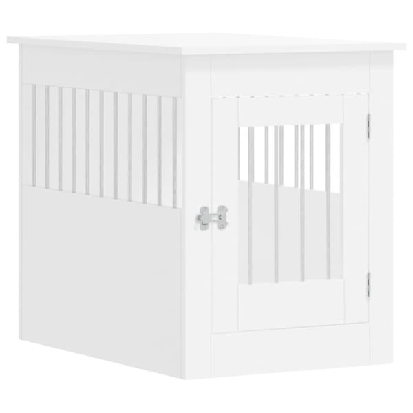 Hundbur/sidobord vit 55x80x68 cm konstruerat trä
