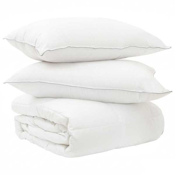 Täckeset med kudde 2 pcs Vit Bambufiber