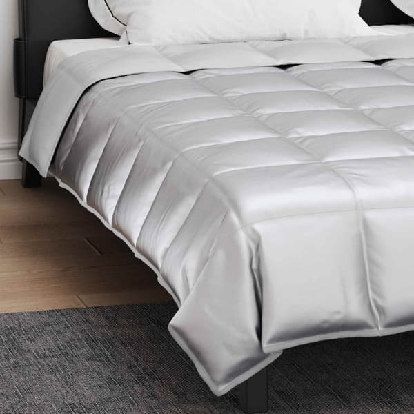 Full Års-Duvet Silver 200 x 200 cm Satin och Mikrofiber