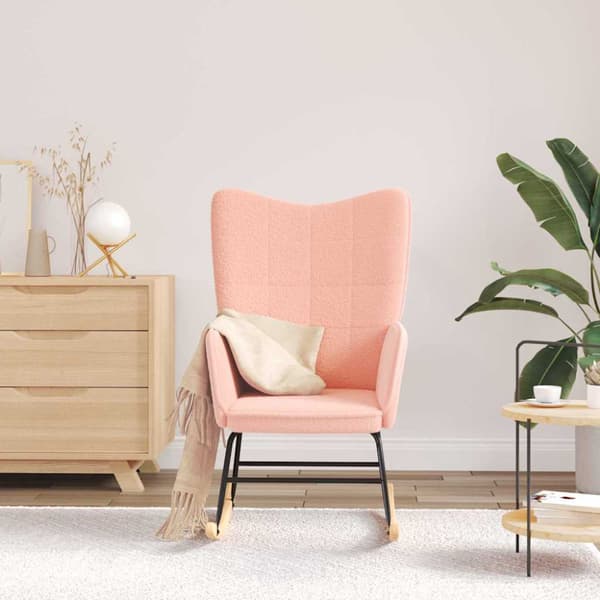 Gungstol Rosa Sherpa tyg