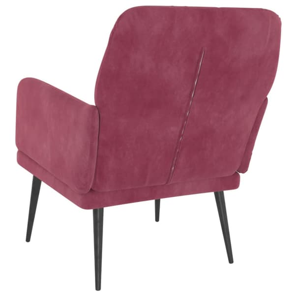 Fåtölj vinröd 62x79x79 cm sammet