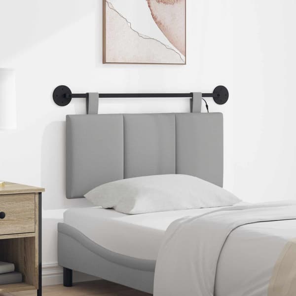 Hängande sänggavel Med LED-lampa Moln Grå Tyg