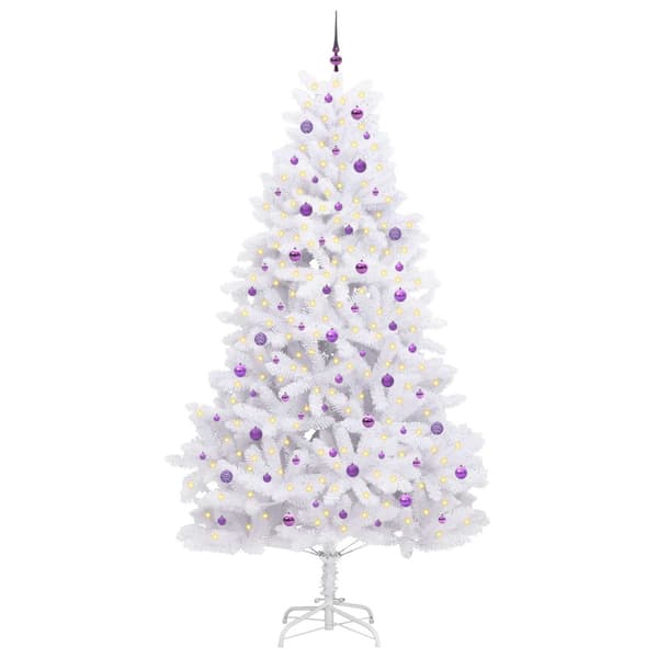Plast Hingad Julgran Vit 270 cm PVC och stål
